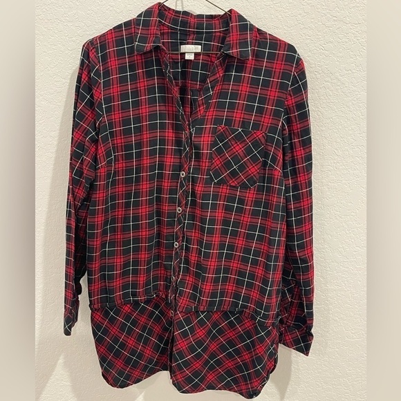 J.jill 100% Cotton Plaid Button up Long Sleeve Shirt  size Small - Picture 6 of 6